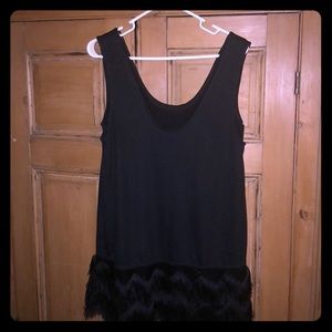 Black Banana Republic fringe bottom tank S